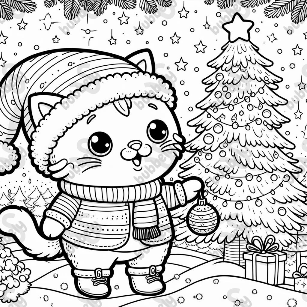 A Christmas cat