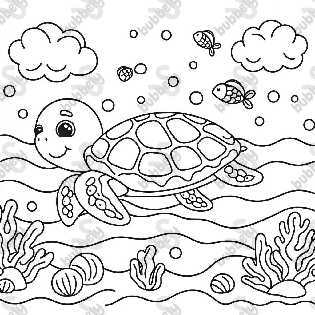 a turtle in the sea
