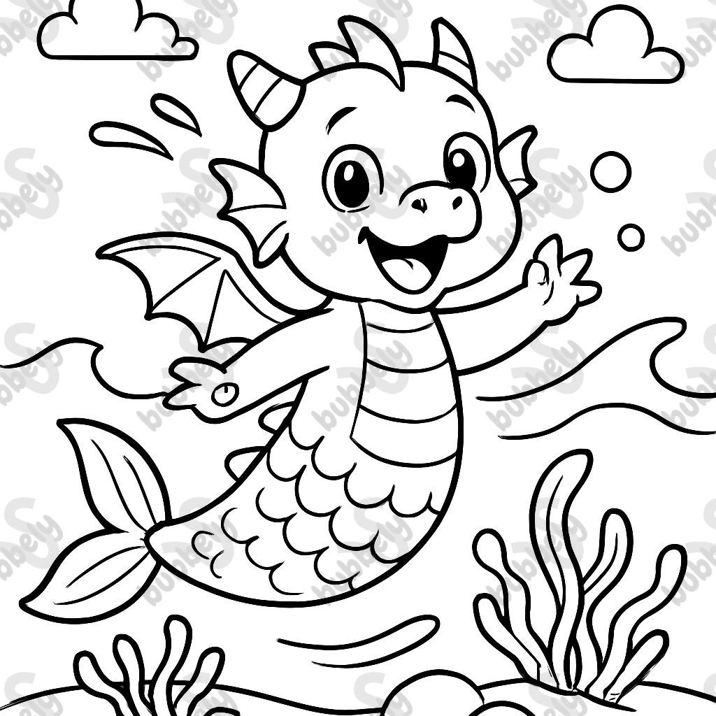 un bébé dragon sirène