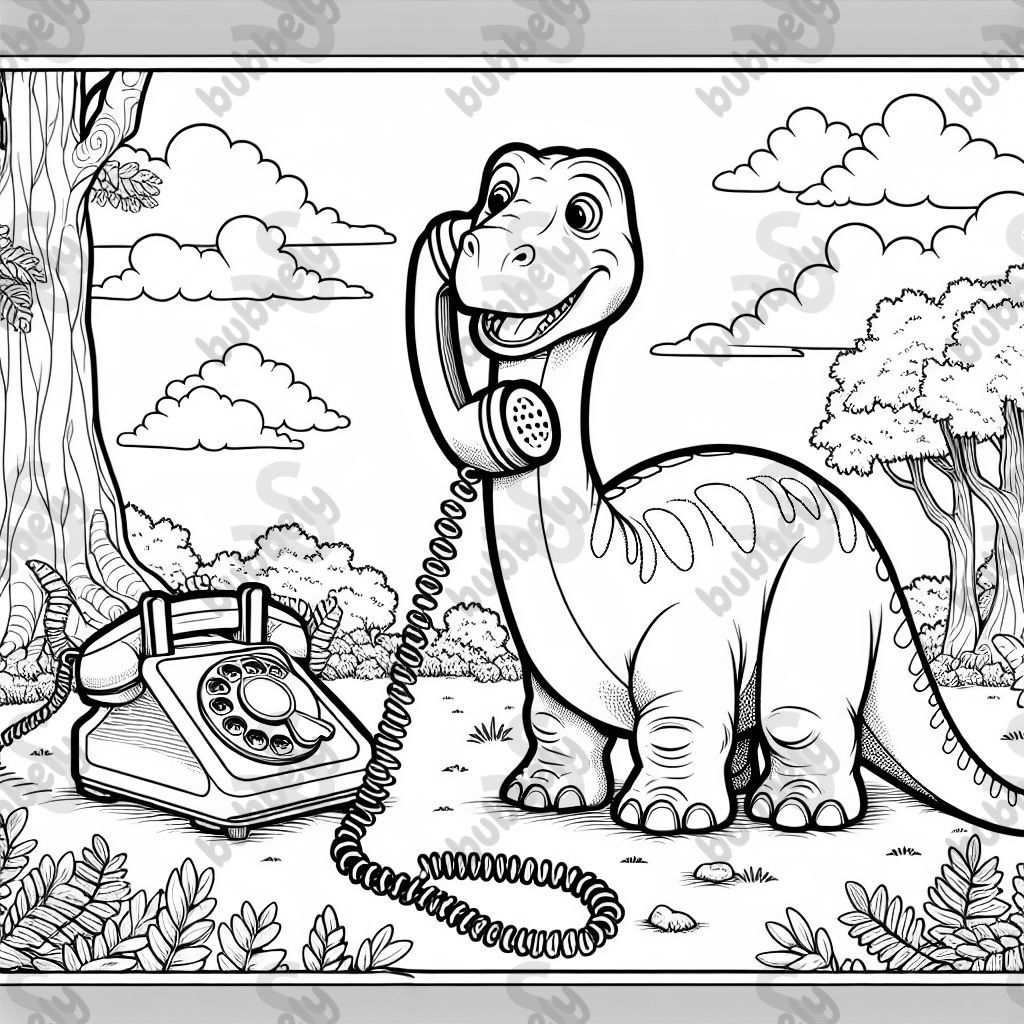 Bracheosaurus talking on the phone