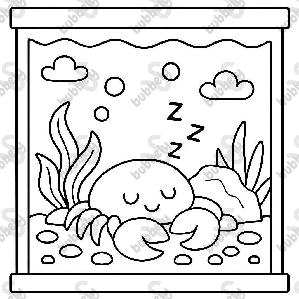 un petit crabe dormant à l'intérieur d'un aquarium un petit crabe dormant à l'intérieur d'un aquarium