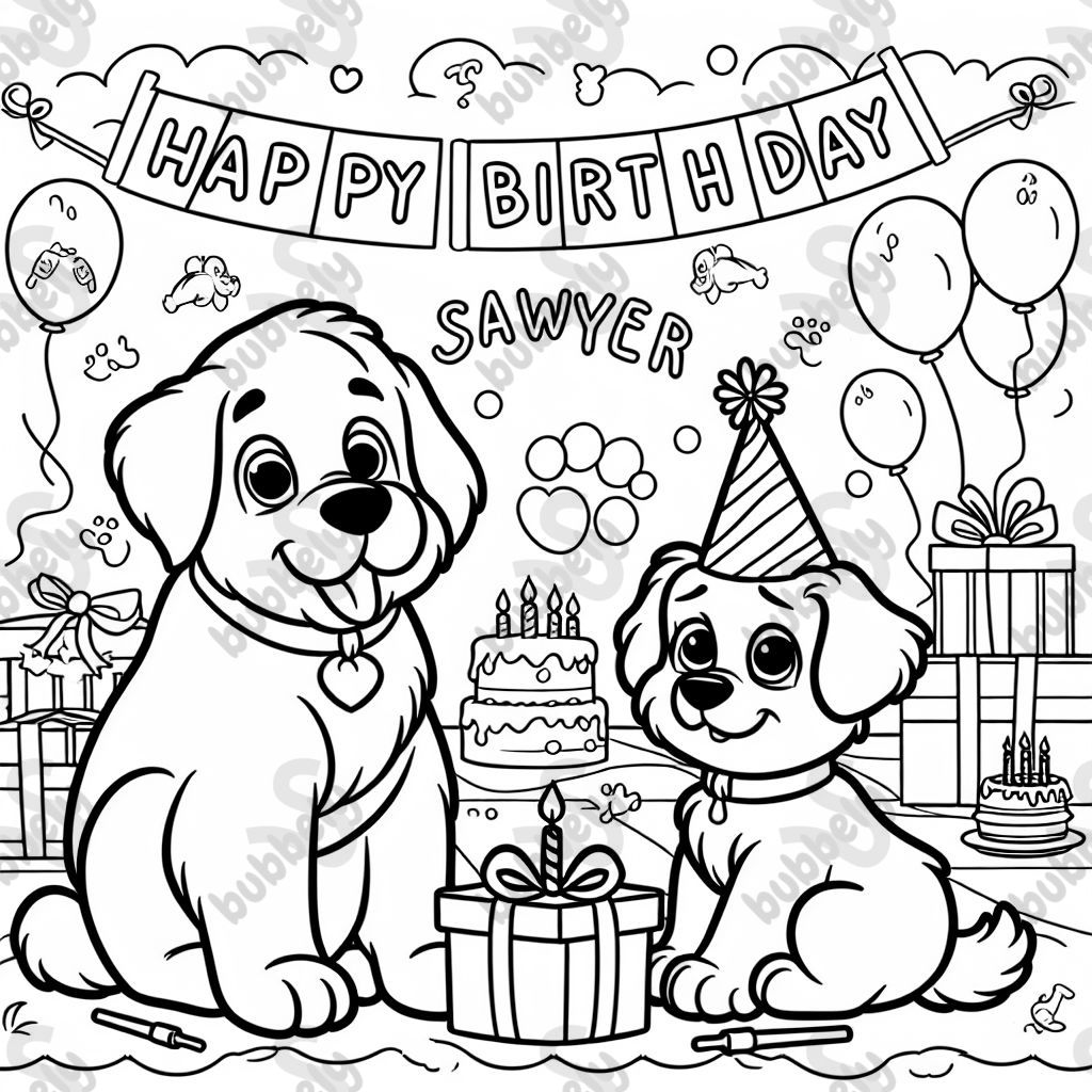 Happy birthday Sawyer, puppies