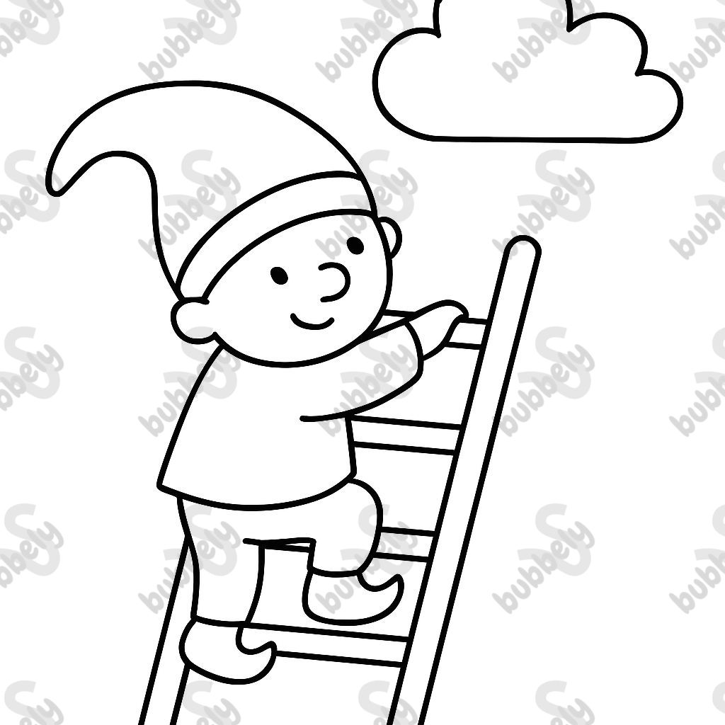 Un lutin sur une échelle