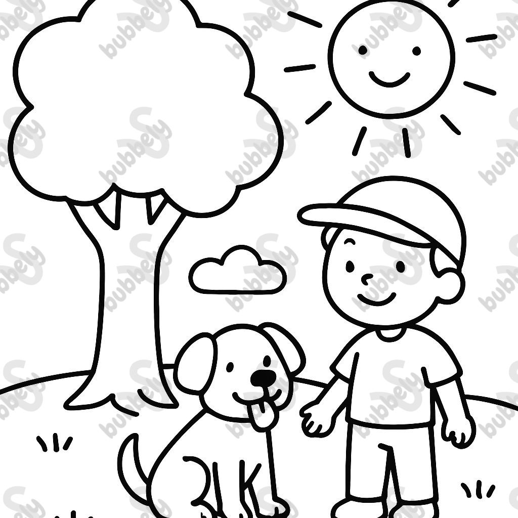 Tree, sun, man, animal