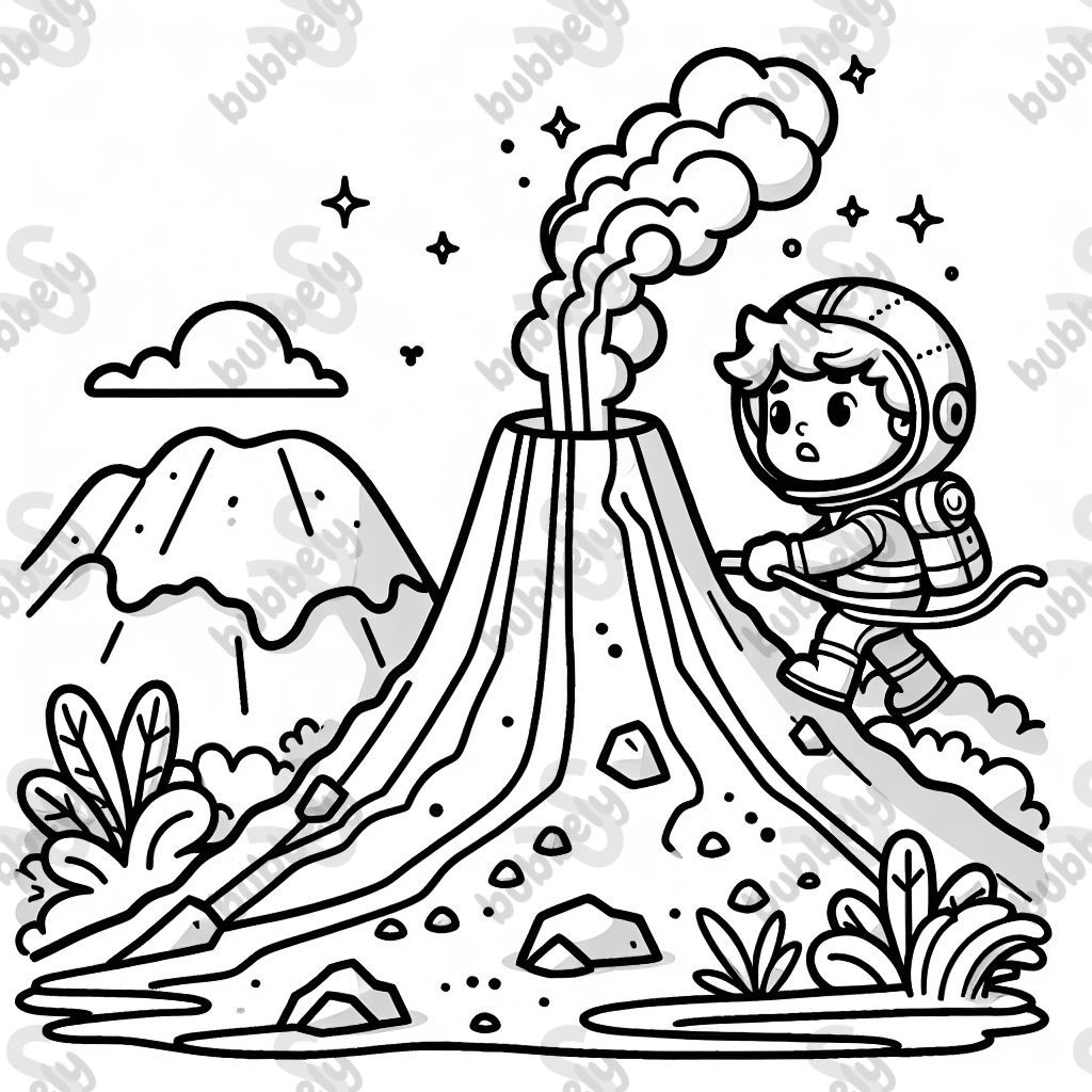 Kid going into volcano