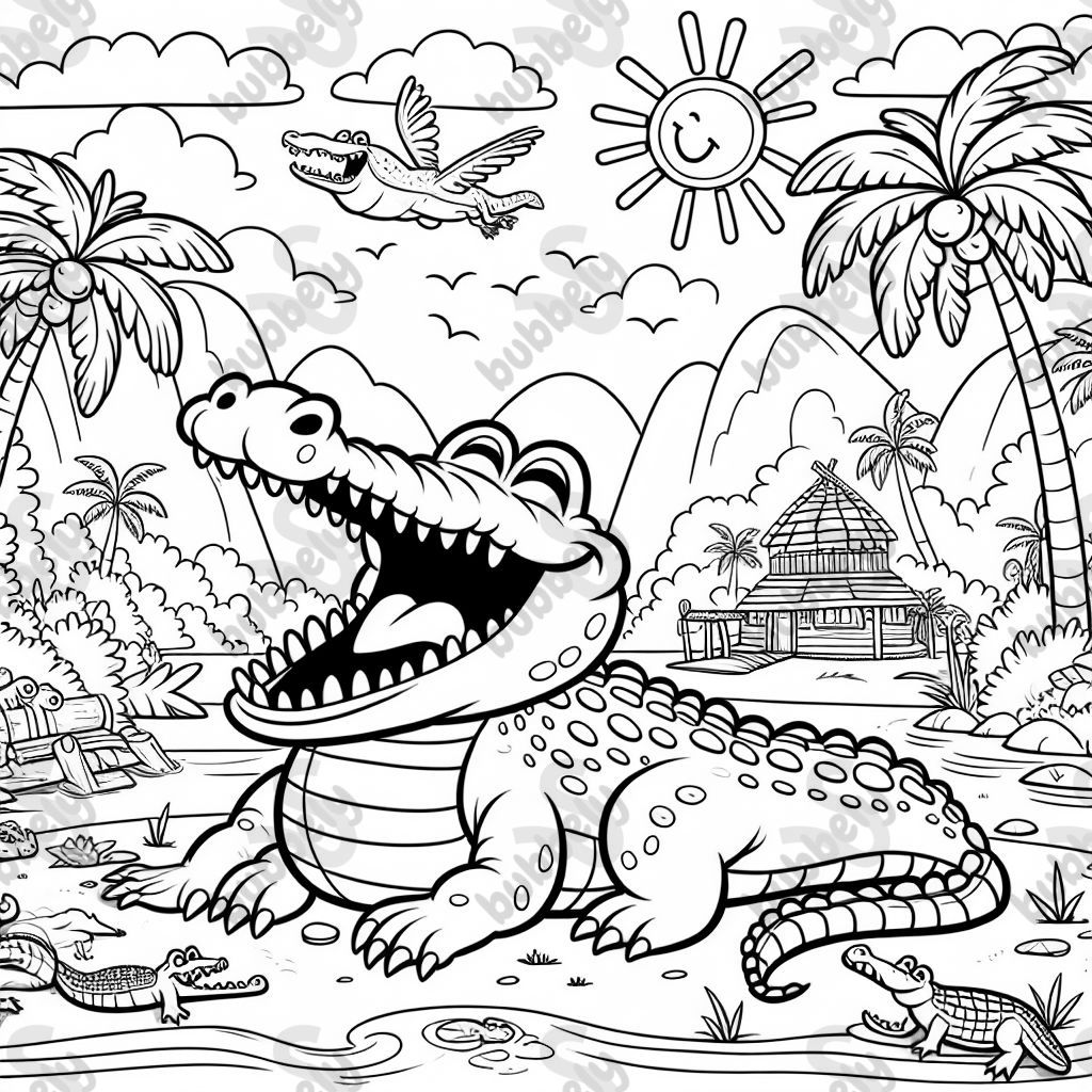 Un crocodile heureux