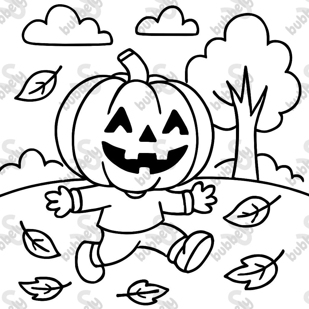 Une citrouille-lanterne jouant à l'extérieur pendant l'automne. Une citrouille-lanterne jouant à l'extérieur pendant l'automne.